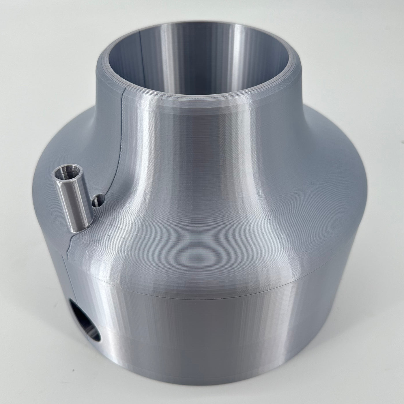 ITEM #  003 - Silver Sheen 3-D Printed Hydro Base and Bowl - 4in opening -  $139.95 NOW $49.95- CLEARANCE ALL SALES FINAL!