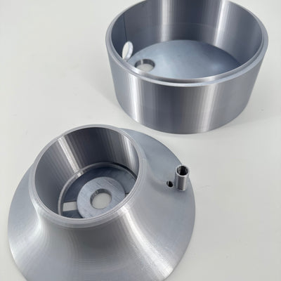 ITEM #  003 - Silver Sheen 3-D Printed Hydro Base and Bowl - 4in opening -  $139.95 NOW $49.95- CLEARANCE ALL SALES FINAL!