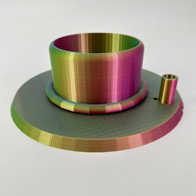 ITEM #  023 Green, Blue, Fuchsia, Gold Blend 3-D Printed Hydro Base 4in opening, 4x18in cylinder vase, Hydro Light  -  $89.95 now $45.95 CLEARANCE ALL SALES FINAL!