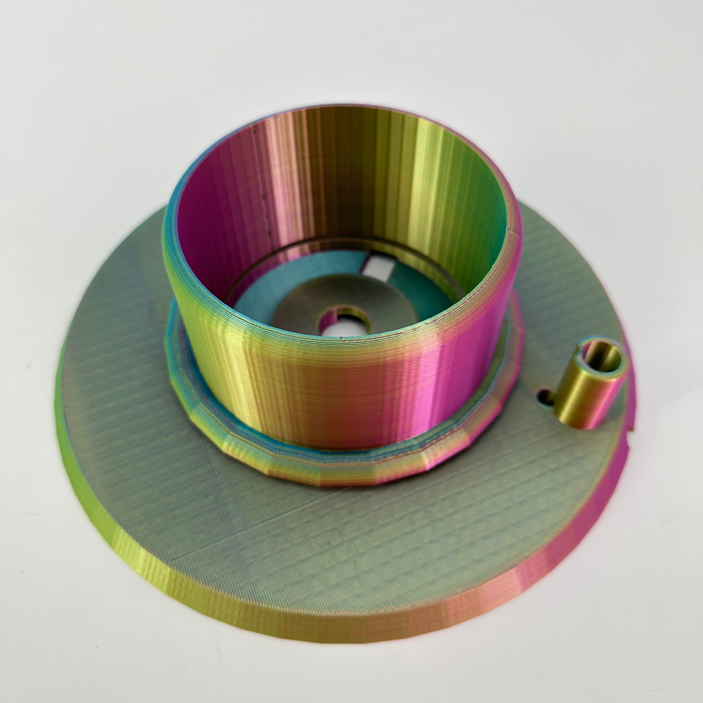ITEM #  023 Green, Blue, Fuchsia, Gold Blend 3-D Printed Hydro Base 4in opening, 4x18in cylinder vase, Hydro Light  -  $89.95 now $45.95 CLEARANCE ALL SALES FINAL!