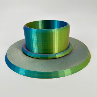 ITEM #  023 Green, Blue, Fuchsia, Gold Blend 3-D Printed Hydro Base 4in opening, 4x18in cylinder vase, Hydro Light  -  $89.95 now $45.95 CLEARANCE ALL SALES FINAL!