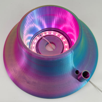 ITEM #  020  Fuchsia, Gold, Green, Blue Blend 3-D Printed Hydro Base 4in opening, 4x18in glass cylinder, Hydro Light  -  $94.95 now $47.95 CLEARANCE ALL SALES FINAL!