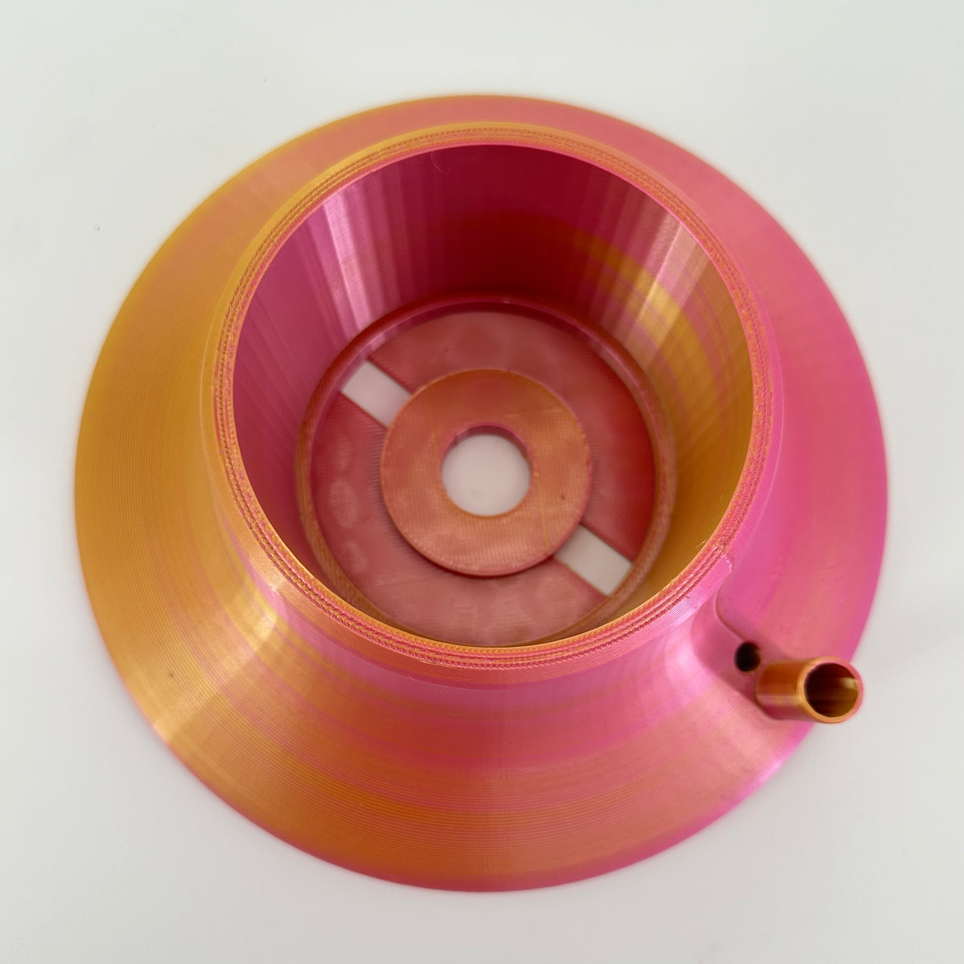 ITEM #  028  Orange, Fuchsia, Yellow 3-D Printed Hydro Base 4in opening, 4x18in cylinder, Hydro Light  -  $94.95 now $47.95 CLEARANCE ALL SALES FINAL! $94.95 Now $47..95