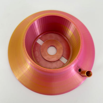 ITEM #  028  Orange, Fuchsia, Yellow 3-D Printed Hydro Base 4in opening, 4x18in cylinder, Hydro Light  -  $94.95 now $47.95 CLEARANCE ALL SALES FINAL! $94.95 Now $47..95
