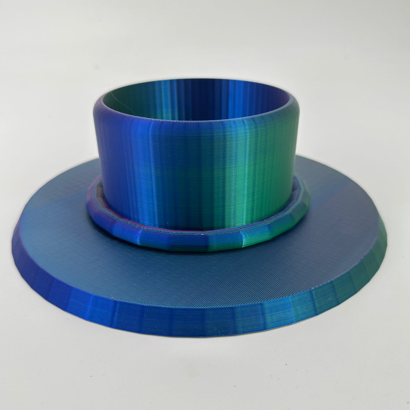 ITEM #  031 Fuchsia, Blue, Green,  3-D Printed Hydro Base 4in opening  -  includes 4x18 in glass cylinder, and Hydro light $89.95 now $45.95 CLEARANCE ALL SALES FINAL!