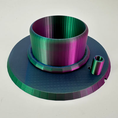 ITEM #  031 Fuchsia, Blue, Green,  3-D Printed Hydro Base 4in opening  -  includes 4x18 in glass cylinder, and Hydro light $89.95 now $45.95 CLEARANCE ALL SALES FINAL!
