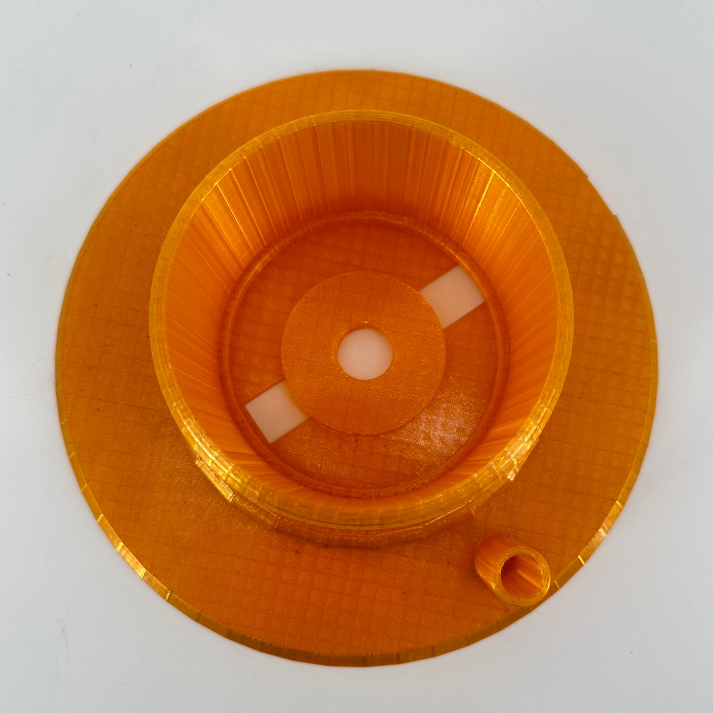 ITEM #  030 Tangerine 3-D Printed Hydro Base 4in opening  -  $49.95 now $19.95 CLEARANCE ALL SALES FINAL!