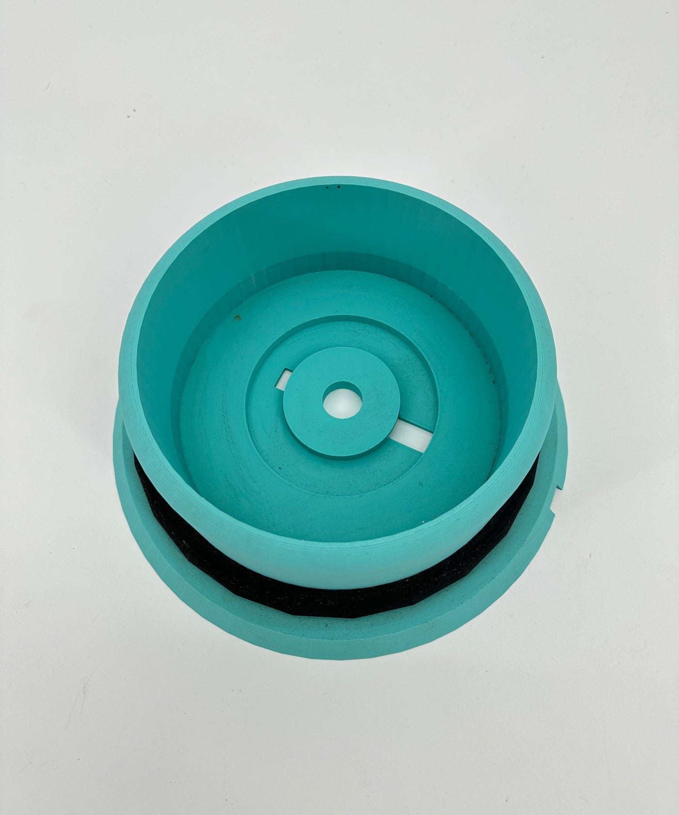 ITEM #  032 Teal with Black,  3-D Printed Hydro Base 6 1/8in opening  -  $59.95 now $24.95 CLEARANCE ALL SALES FINAL!