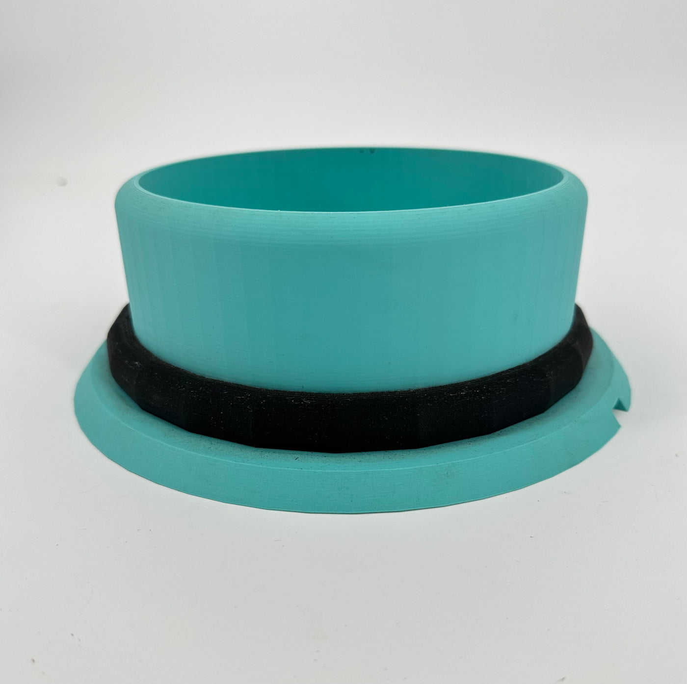 ITEM #  032 Teal with Black,  3-D Printed Hydro Base 6 1/8in opening  -  $59.95 now $24.95 CLEARANCE ALL SALES FINAL!