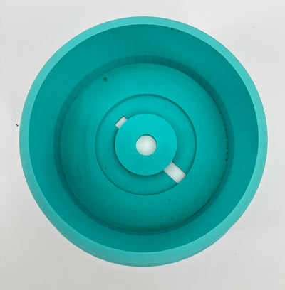ITEM #  032 Teal with Black,  3-D Printed Hydro Base 6 1/8in opening  -  $59.95 now $24.95 CLEARANCE ALL SALES FINAL!