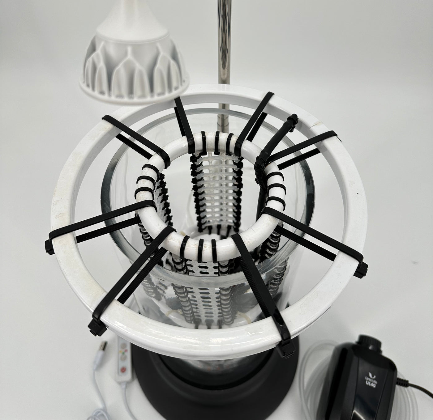 ITEM #  034 Complete System, White Black Crib, Black Base, Lights and Pump CLEARANCE ALL SALES FINAL! Original Retail $275.95 Now $119.95