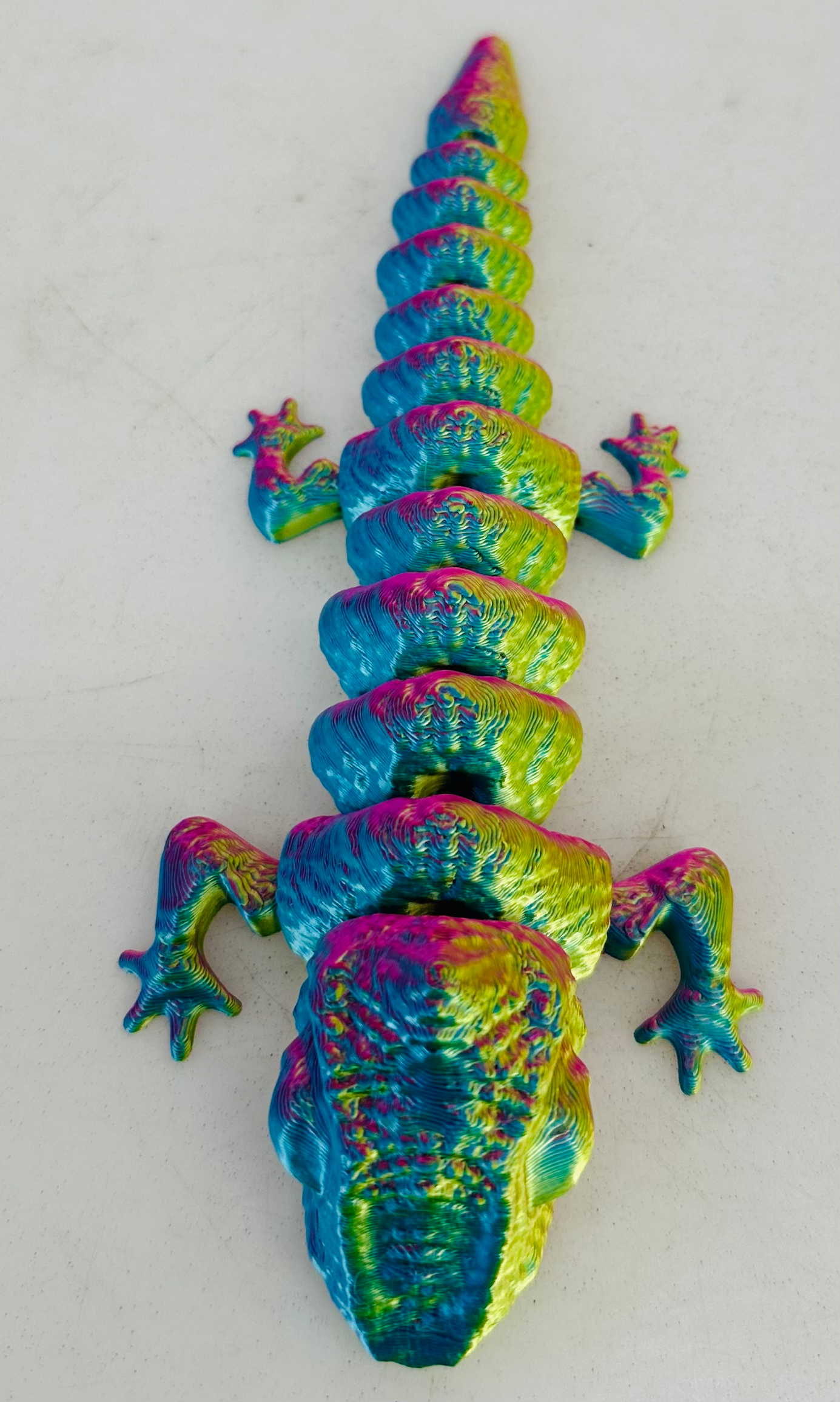 Plant Daddy 3d Printed Lizard - Blue,Gold,Green,Pink Fusion