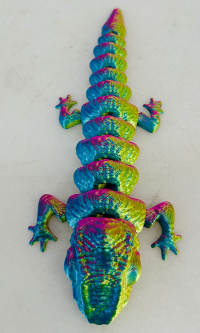 Plant Daddy 3d Printed Lizard - Blue,Gold,Green,Pink Fusion