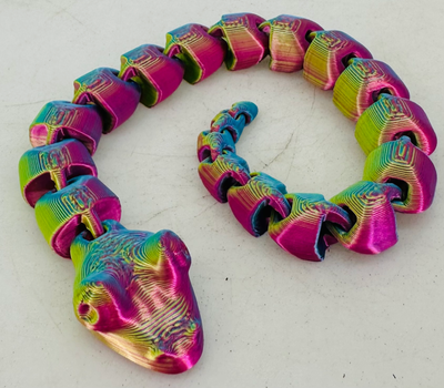 Plant Daddy 3d Printed Snake - Blue,Gold,Green,Pink Fusion