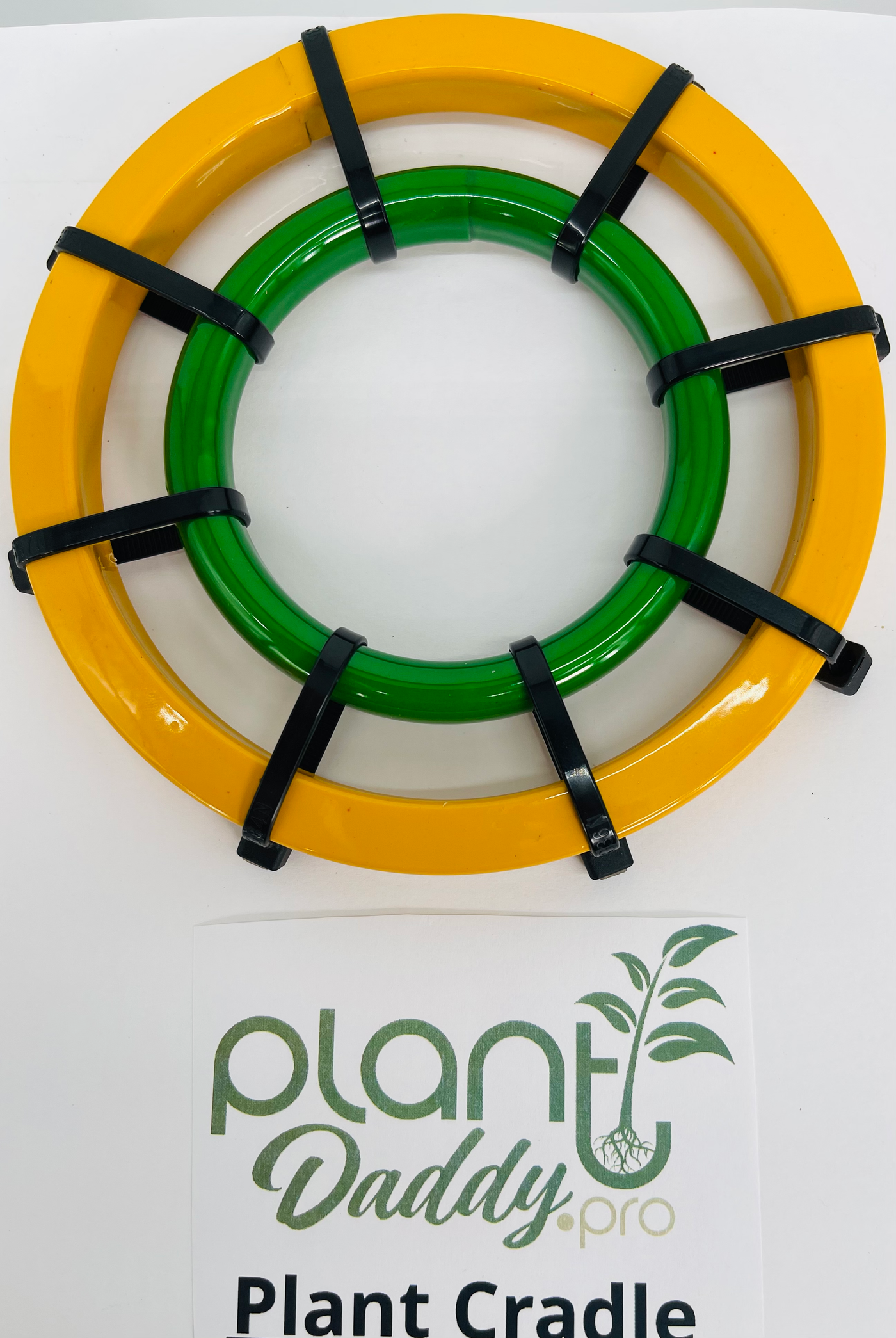 Plant Cradle 6in Yellow Outer Ring with 4in Green (3in opening) Inner Ring